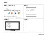 Kindergarten Computer Worksheet - Icons