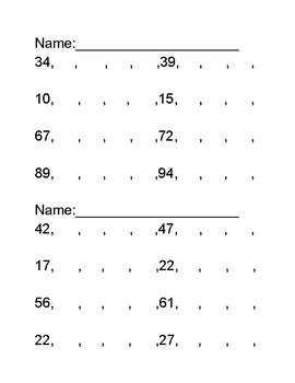 Kindergarten Count Up From Random Number by MrsGillilandMath | TPT