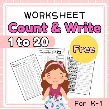 Preview of Kindergarten-Count and Write 1 to 20