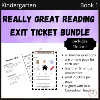 Preview of Kindergarten Countdown Really Great Reading Exit Tickets Book 1