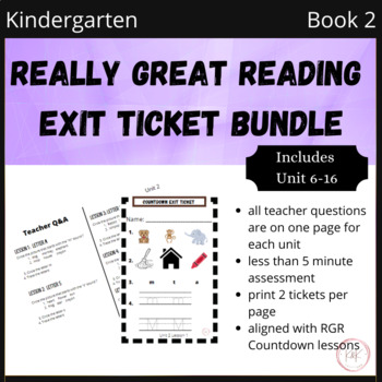 Preview of Kindergarten Countdown Really Great Reading Exit Tickets Book 2