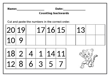 counting backwards for kindergarten teaching resources tpt