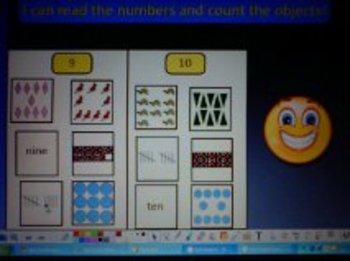 Preview of Kindergarten Counting Math Center:  Activboard Activity and Printables