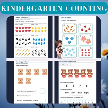 Preview of Kindergarten Counting Worksheets