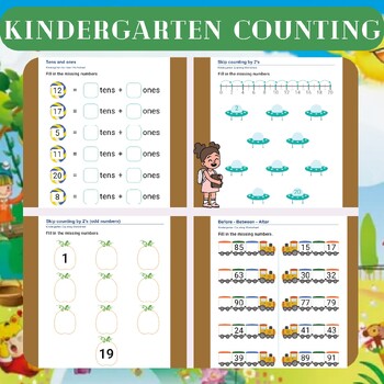 Preview of Kindergarten Counting Worksheets (Counting to 20 and Beyond)