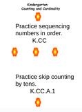 Kindergarten Counting and Cardinality K.CC,K.CC.A.1