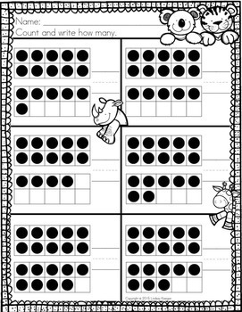 kindergarten math worksheets counting and cardinality by