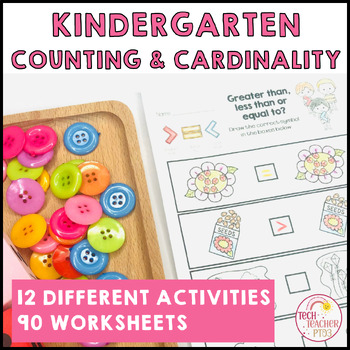 Preview of Kindergarten Counting and Cardinality Math Worksheets Common Core