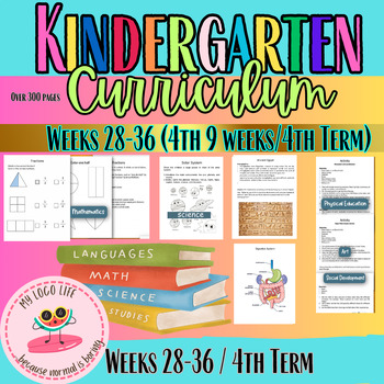 Preview of Kindergarten Curriculum|4th 9 Weeks| 4th Term| Weeks 27-36| Minimal Prep|