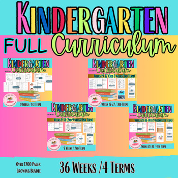 Preview of Kindergarten Curriculum|FULL Curriculum| Growing Bundle| 36 weeks
