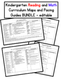 Kindergarten Curriculum Map & Pacing Guide BUNDLE - editable
