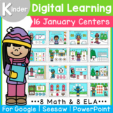 Kindergarten DIGITAL January Centers Bundle | Google Slide