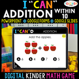 Kindergarten DIGITAL Math Game | Addition within 10 | Dist