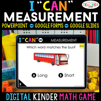 Preview of Kindergarten DIGITAL Math Game | Measurement | Distance Learning