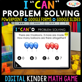 Preview of Kindergarten DIGITAL Math Game | Problem Solving | Word Problems