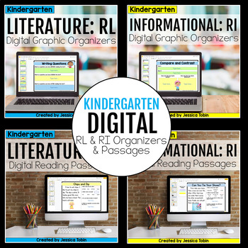 Preview of Kindergarten DIGITAL RL and RI Bundle w/ Digital Reading and Graphic Organizers