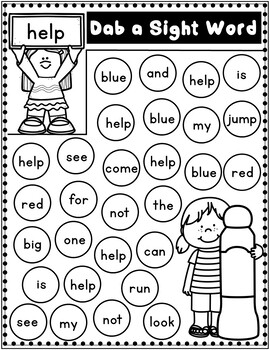 Kindergarten: Dab the Sight Words by Bilingual Teacher World | TpT