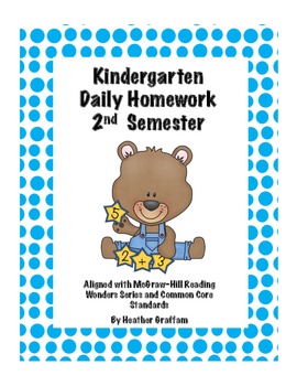 Preview of Kindergarten Daily Homework 2nd Semester