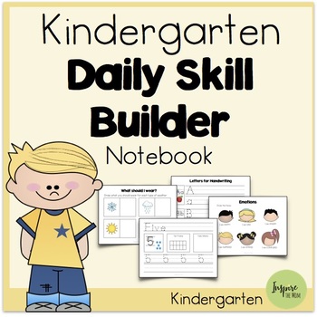 Preview of Kindergarten Daily Skill-Builder Notebook (Suitable for Distant Learning)