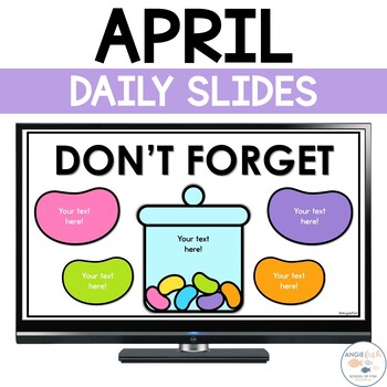 Preview of Kindergarten Daily Slides | Kindergarten Google Slides | April Slides