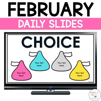 Preview of Kindergarten Daily Slides | Kindergarten Google Slides | February Slides