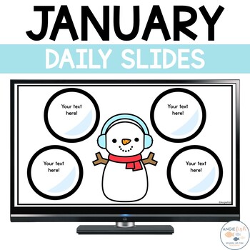Preview of Kindergarten Daily Slides | Kindergarten Google Slides | January Slides