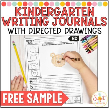 Preview of Kindergarten Daily Writing Journals | Handwriting & Directed Drawing Free Sample