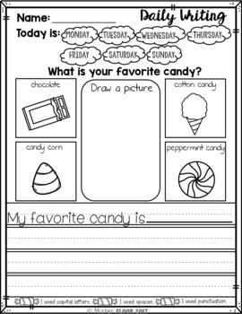 Kindergarten Writing prompts: Daily writing & Opinion writing (July)
