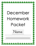 Kindergarten December Homework Packet - Common Core Aligned