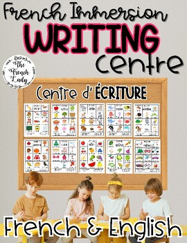Preview of French & English -Kindergarten Desktop Writing Centre - French Writing Centre