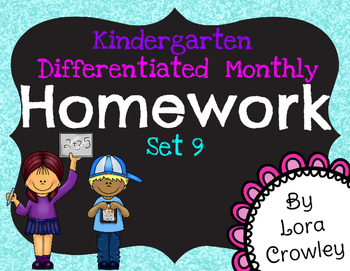Preview of Kindergarten Differentiated Homework Set 9- Spring