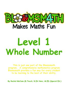 Preview of Bloomsmath Differentiated Whole Number Maths Activities for Kindergarten