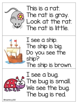 Kindergarten Digital Emergent Reader Fluency Passages {Distance Learning}