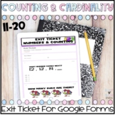 Kindergarten Digital Exit Tickets - Counting and Cardinali