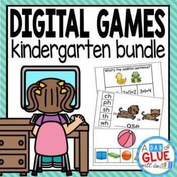 Preview of Digital Games Bundle | Digital Math Activities, Phonics Centers & Literacy Games