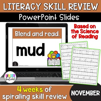 Preview of Kindergarten Digital Literacy Skill Review Science of Reading Based | NOVEMBER