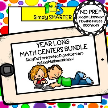 Preview of Kindergarten Digital Math Centers For GOOGLE CLASSROOM YEAR LONG BUNDLE