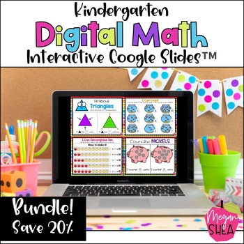 Preview of Kindergarten Digital Math Google Slides for Distance Learning