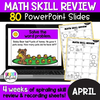 Preview of Kindergarten Digital Math Skill Review | APRIL