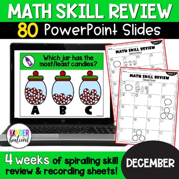 Preview of Kindergarten Digital Math Skill Review | DECEMBER