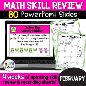 Preview of Kindergarten Digital Math Skill Review | FEBRUARY