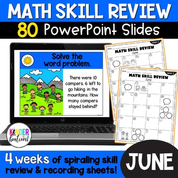 Preview of Kindergarten Digital Math Skill Review | JUNE