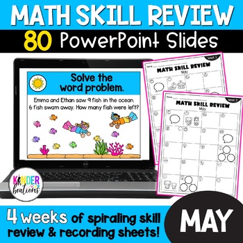 Preview of Kindergarten Digital Math Skill Review | MAY