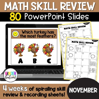 Preview of Kindergarten Digital Math Skill Review | NOVEMBER