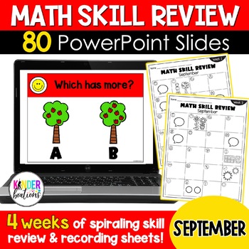 Preview of Kindergarten Digital Math Skill Review | SEPTEMBER
