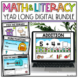 Kindergarten Digital Math & Literacy Bundle Google Slides 