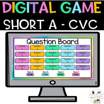 Preview of Kindergarten Digital Rhyming Activity Quiz Game -CVC - Short A 