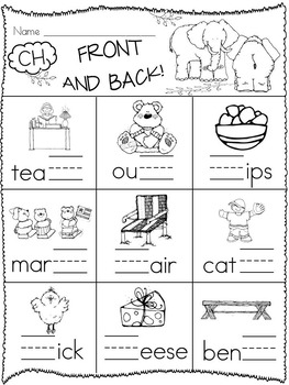 kindergarten digraphs activities and centers by kd