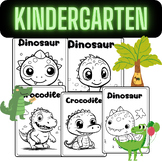 Kindergarten Dinosaur & Crocodile Coloring Pages. Activity