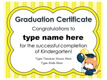 Kindergarten Graduation Certificates by Green Apple Lessons | TpT